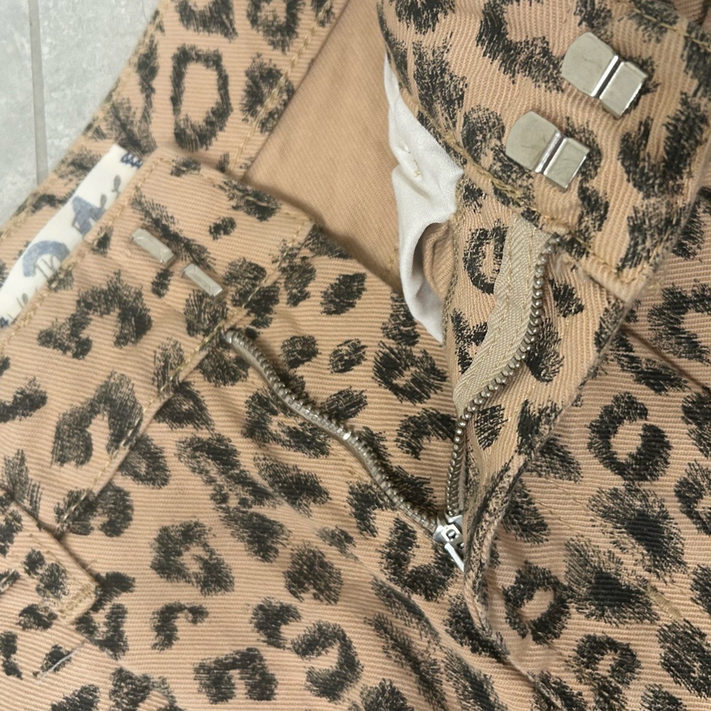 NWT Free People Printed Dogtown High Waist Shorts Cheetah Black Tan Size 24 - Picture 14 of 14